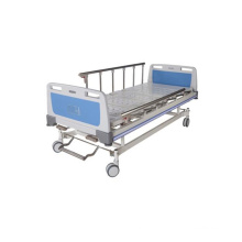 Manual 2 Crank Punching with Aluminum Alloy Guardrail Nursing Bed